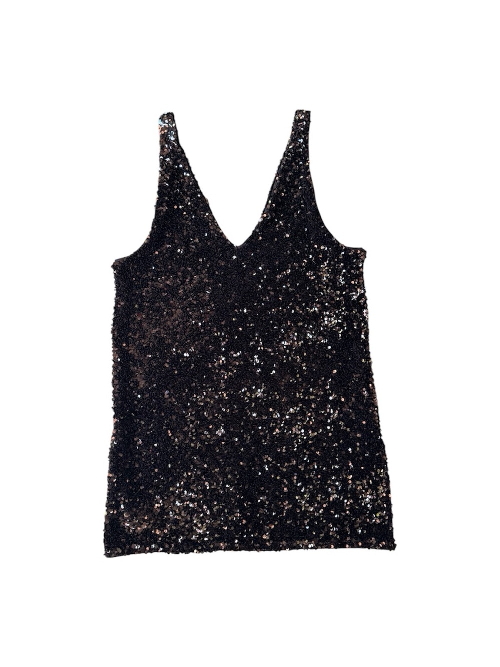 NWT H&M Brown Sequin Sleeveless Mini Dress M